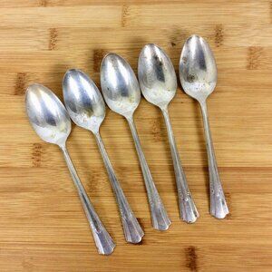 International Silver Lady Betty Silverplate Teaspoons Set Of 5 Vintage Flatware